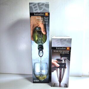 Kuraidori Wine Decanter Aerator – New – with Preowned Stainless Steel Chill Stic